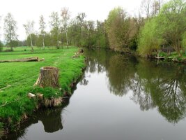 Nejprve překračuje řeku