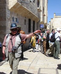 Procházíme židovskou čtvrtí na vrch Sijón