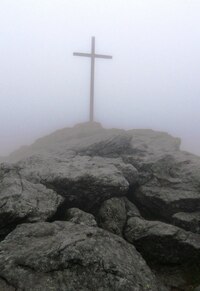 Vrchol Velkého Javoru - předtím nebylo nic vidět