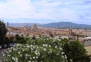 To je pohled na Florencii z rampy kostela
