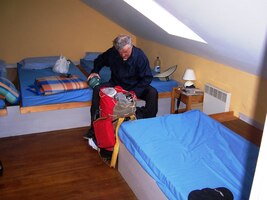 Budeme spát v typickém "civilním" albergue (ubytovně pro poutníky)