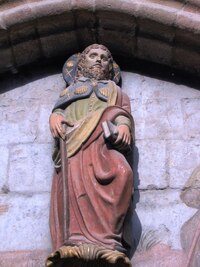 se sochou patrona (a jednoho z hlavních symbolů poutě)