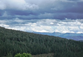 Poslední pohled na zasněžené asturské hory