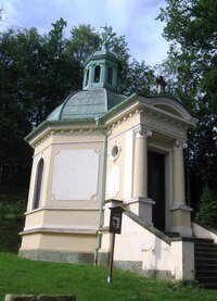 Ráno nás uvítala kaple sv.Hubertta