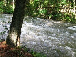 Od něho jdeme podél řeky dolů