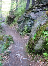 Nad řekou vede Riegrova stezka