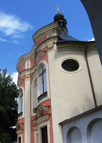 vedle farní budovy s Loretánskou kaplí a hrobkami