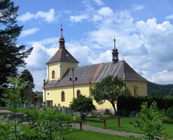 na oběd do vsi Písečná s kostelem