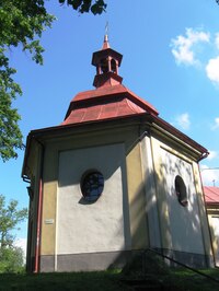 Pod poutním kostelem ve vsi Studánka