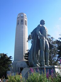 s rozhlednou Coit Tower a sochou K.Kolumba