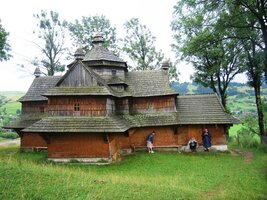 a nahoře s dřevěnou vzoru "šindel"