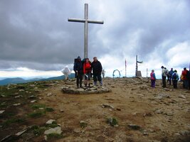 a uř jsme na vrcholku - Dana (20), Tonda (45) a já (62)