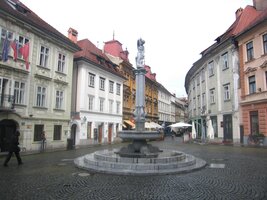 Lublaňská pěší zóna ve starém městě