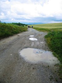 a dále vedly jen deštěm promáčené cesty