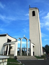 a tady už u kostela v Michalanech