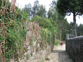 I cesta kolem hřbitovní zdi je malebná