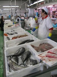 V městské tržnici převažují ryby