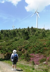 I nad větrníky elektráren stojí poutník v němém úžasu
