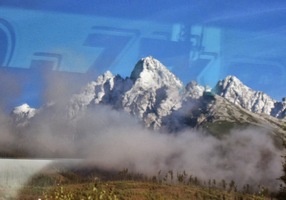 Středa a Vysoké Tatry z oken autobusu