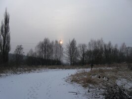 do mrazivého terénu u řeky