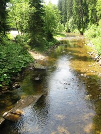 na lávce přes Klokočovský potok