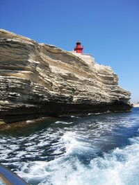 a tady už útesy pod městem Bonifácio