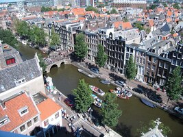 na střeše kostela Oude Kerk